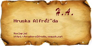 Hruska Alfréda névjegykártya
